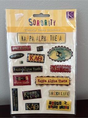 K&Company NEW Kappa Alpha Theta Dome Stickers - Yellow & Red Accents  KAO
